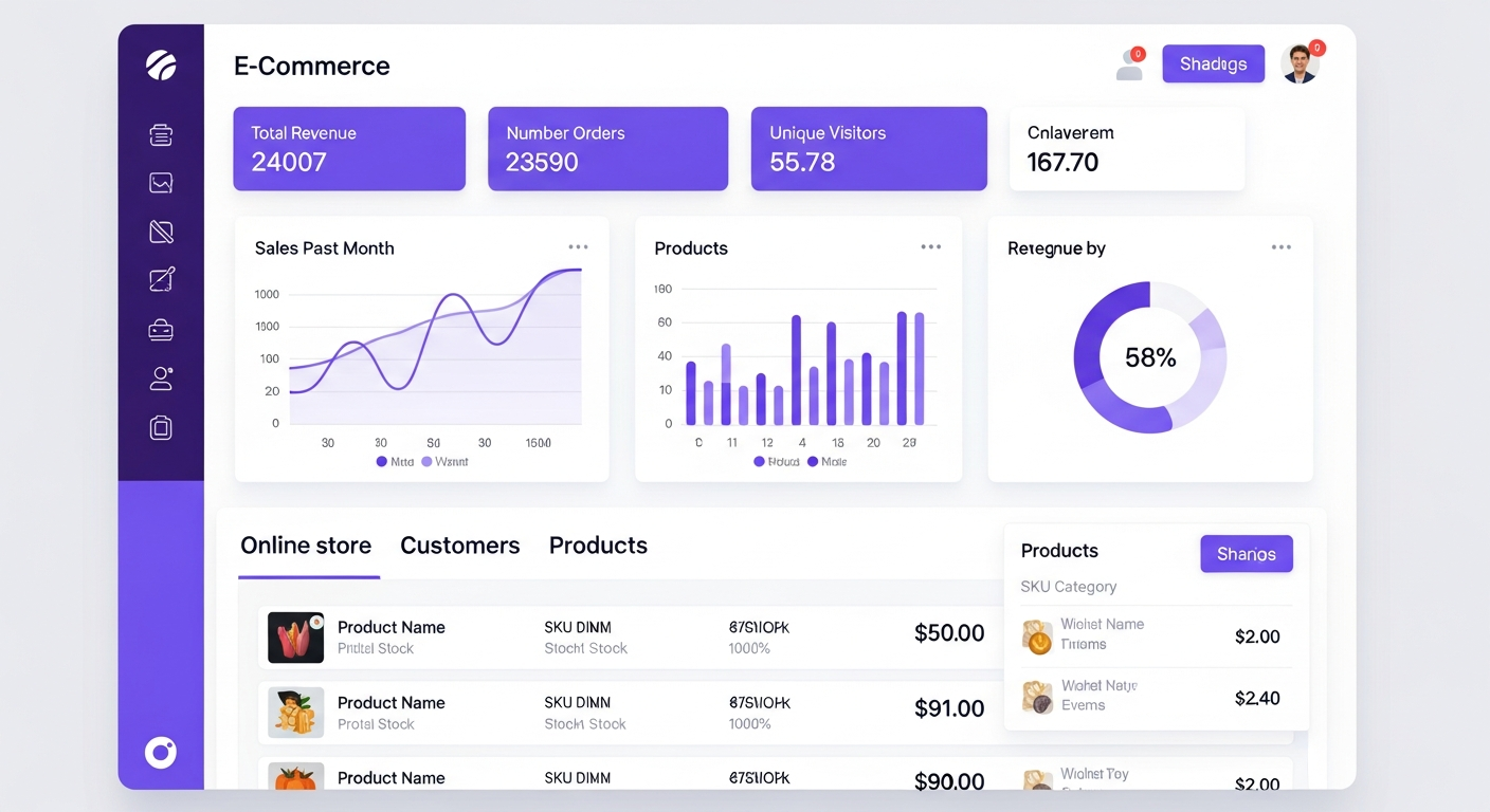 E-Commerce Platform Features - Modern online store interface