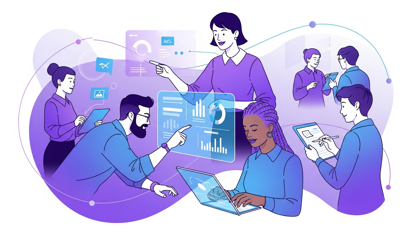 Team Management - Professional team collaboration in modern office